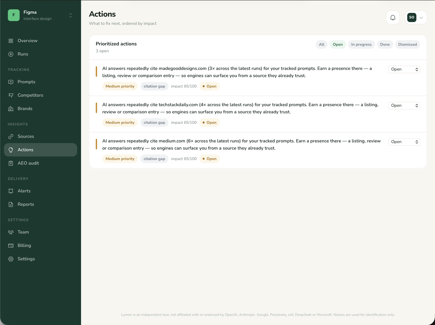 Lumen | AI Search Visibility Tracker